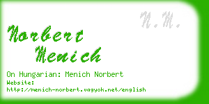 norbert menich business card